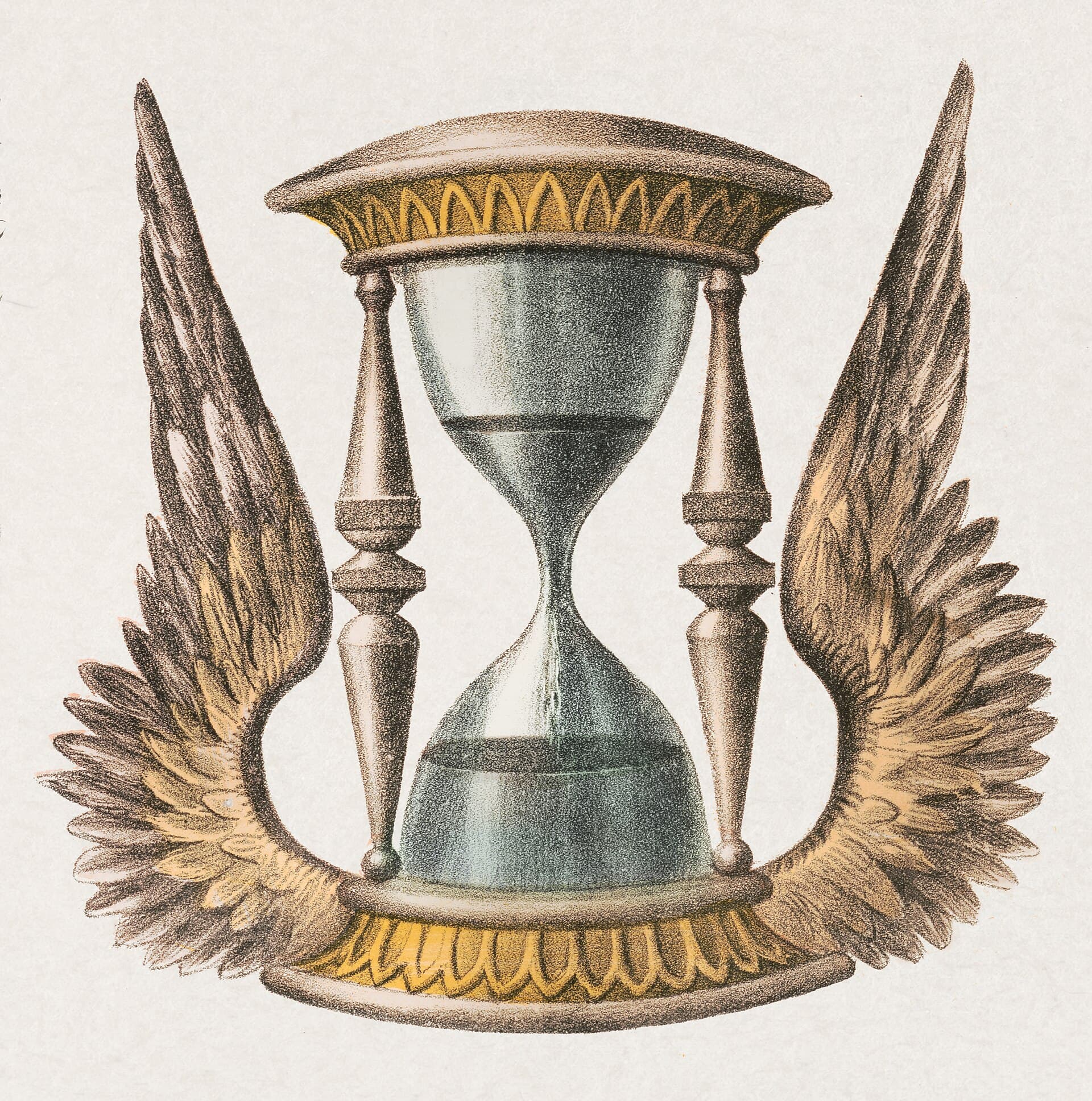An antique hourglass representing the passage of time