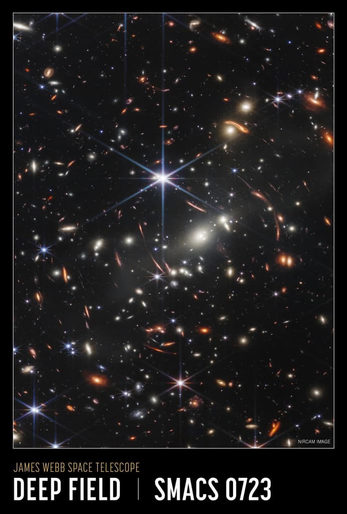 A deep field image of distant stars and galaxies